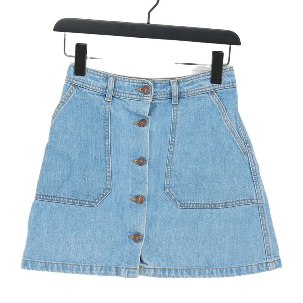 Zara Blue Mini A-Line Skirt Casual Chic